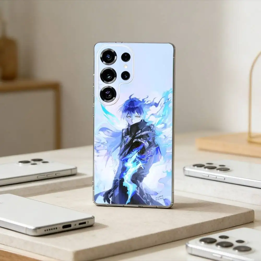 

Genshin impact Flins Phone Case For Samsung S25,S24,S21,S22,S23,S30,Ultra,S20,Plus,Fe,Note,10,9,5G Transparent Cover