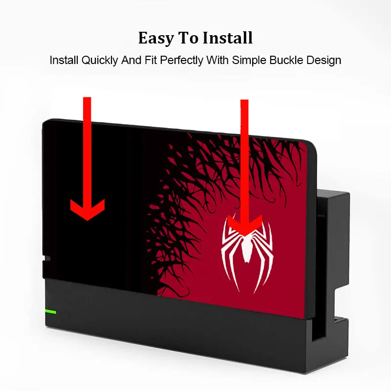 Faceplate Protective Cover For Nintendo Switch Oled TV Dock Station Spider Theme Decorative Replacement Front Plate Case