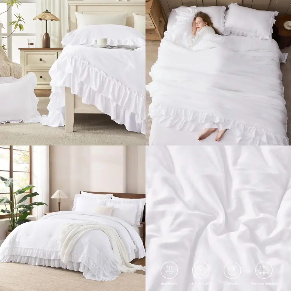 

3-Piece Vintage Shabby Chic Bedding Set: Soft Lightweight Comforter for All Seasons