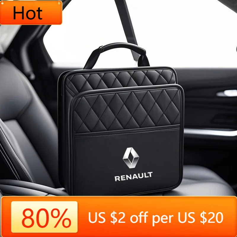 

Interior Stickers Car Sticker Car Backseat Organizer Leather Interior Storage Bag For Renault Megane 2 3 Clio Scenic Duster Kapt
