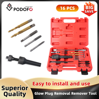 Podofo 16PCs Glow Plug Removal Remover Tool Kit for 8mm 10mm M8 M10 Removing Spark Plug for VW BMW Mercedes-Benz Toyota