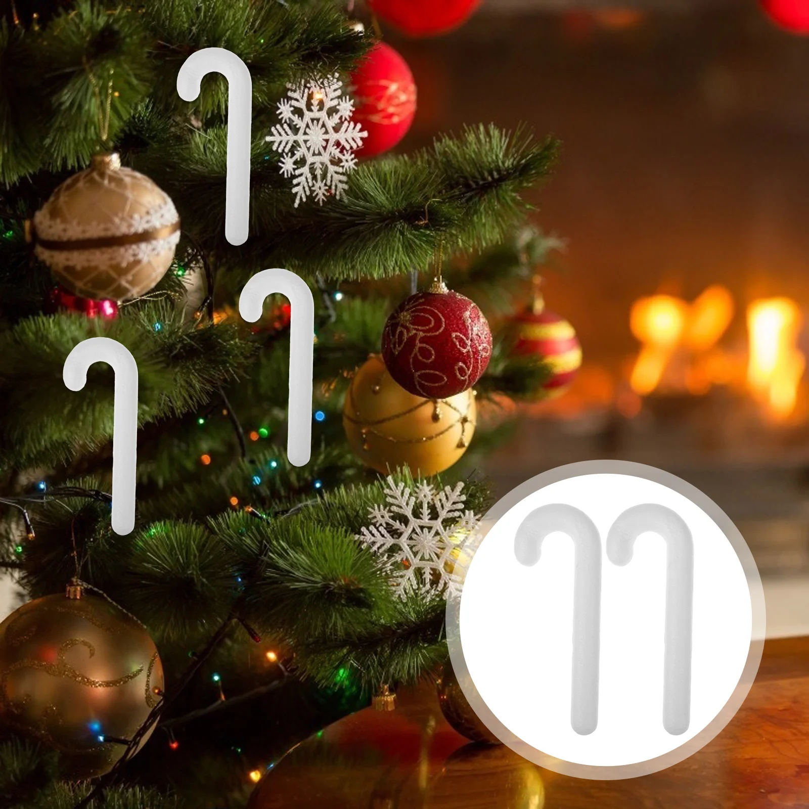 

6Pcs Xmas Tree Ornaments Candy Cane Shaped Pendant Foams Crutches Hanging Decors Christmas Party Decor Xmas Tree Pendants