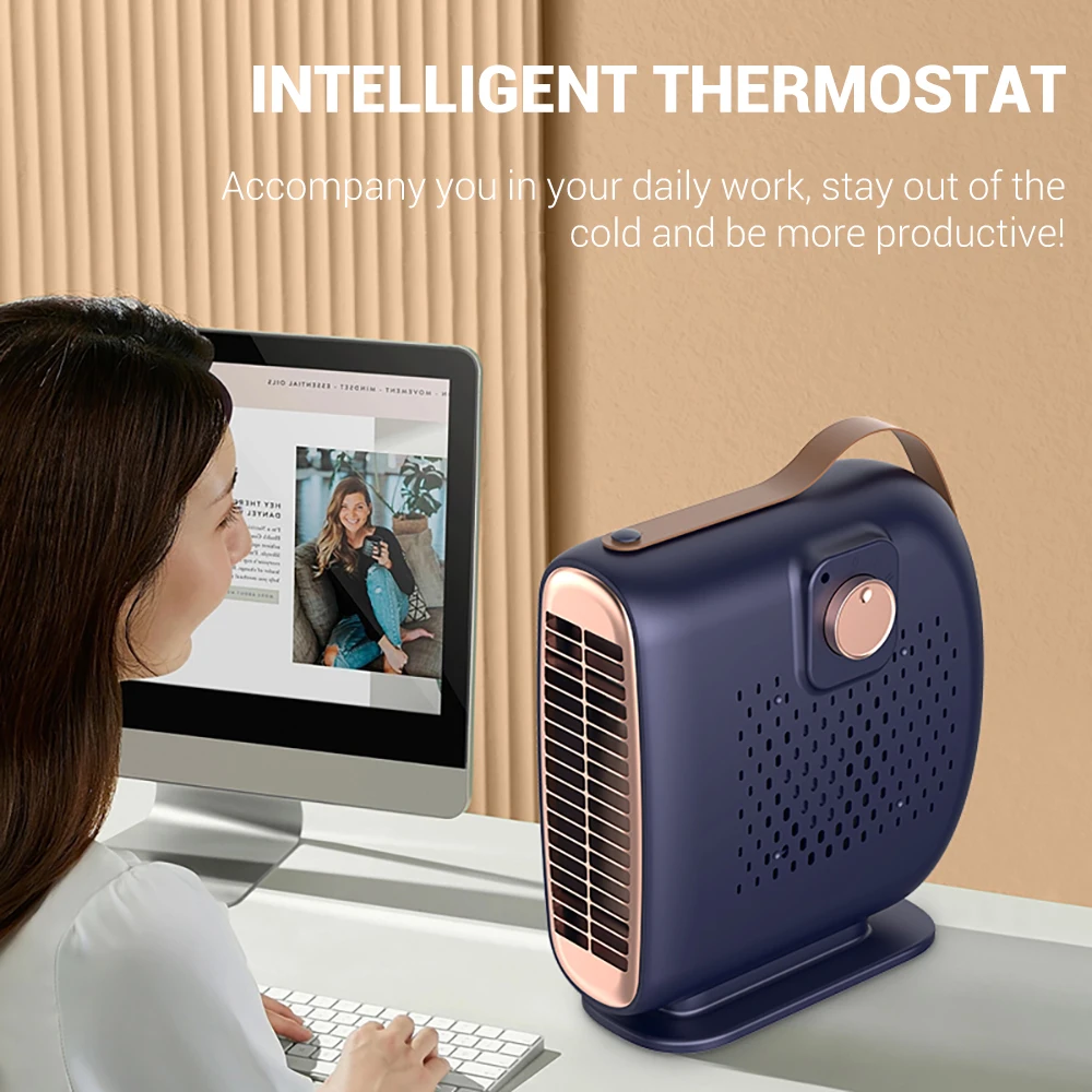 500W Electric Portable Heater Portable PTC Desktop Fan Heater Winter Warm Air Blower Home Office Room Heating Stove