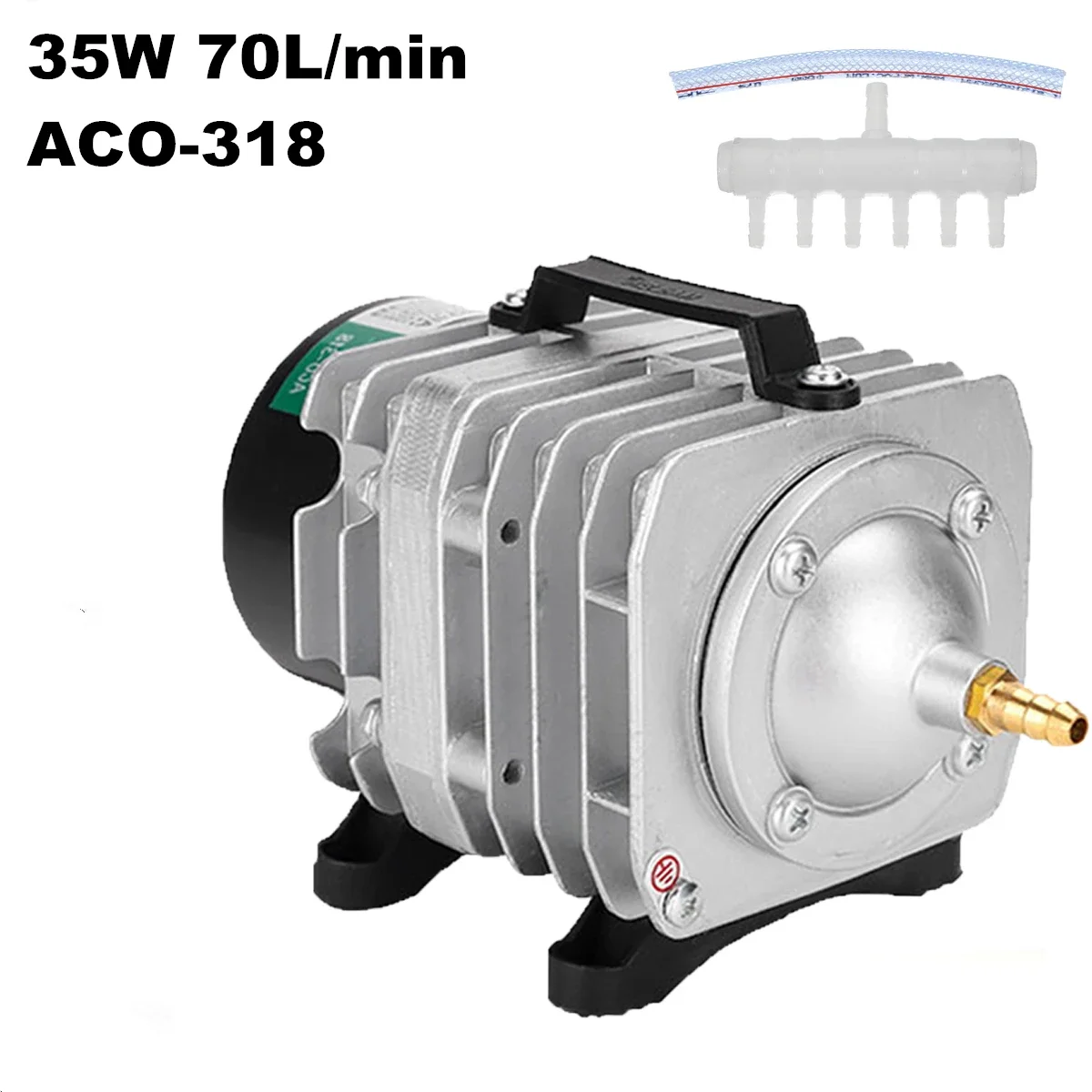 45W 6 Way Air Aerator Pump 70L/min  Electromagnetic Air Compressor Fish Tank Oxygen Air Pump Hydroponics
