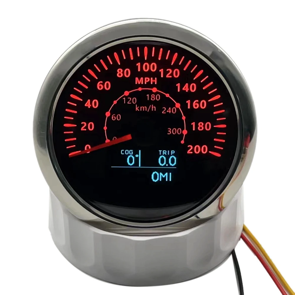 85MM GPS Speedometer 3 in 1 LCD Display Speed Odometer W/COG Trip Total Mileage 120KM/H,80MPH for Car Boat Marine Black