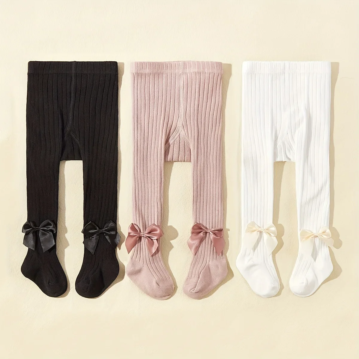 3PCS/Set Fashion Comfortable Breathable Cotton Pantyhose for Babies Spring and Autumn Princess Bowknot Girls