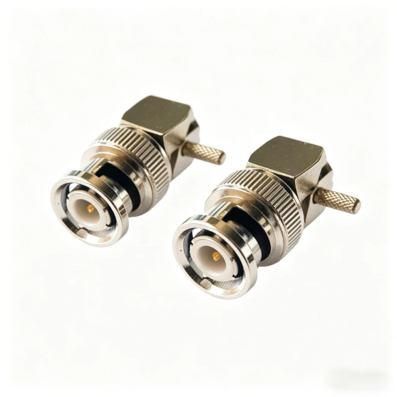 Brass BNC Male Right Angle Crimp Connector RF Coaxial BNC Plug 90 Degree for RG174 RG316 LMR100 RG179 Cable 50 Ohm