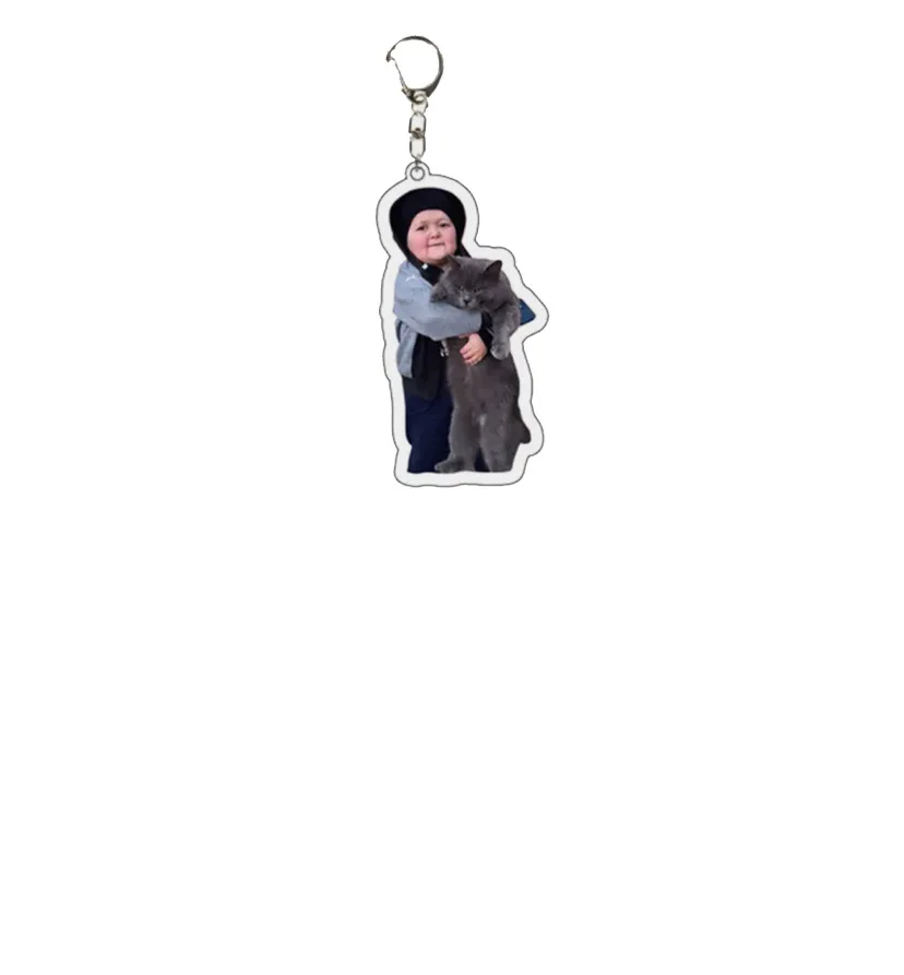 Fashion Hasbulla Magomedov Meme Acrylic Keychain Cute Mini Khabib Hasby Figure Key Holder Bag Car Hanging Decoration Fans Gift