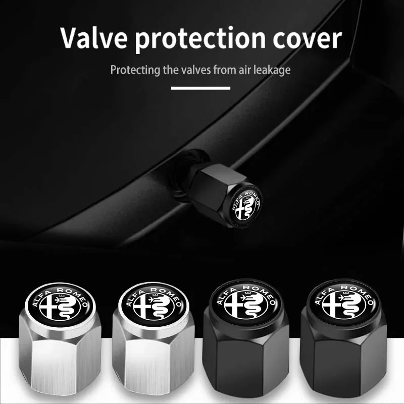 Hub Caps Car Emblem Wheel Tire Valve Stem Cap Dust Cover Accessories For Alfa Romeo GT Stelvio F1 Brera Volante Tonale Gloria Di view 2