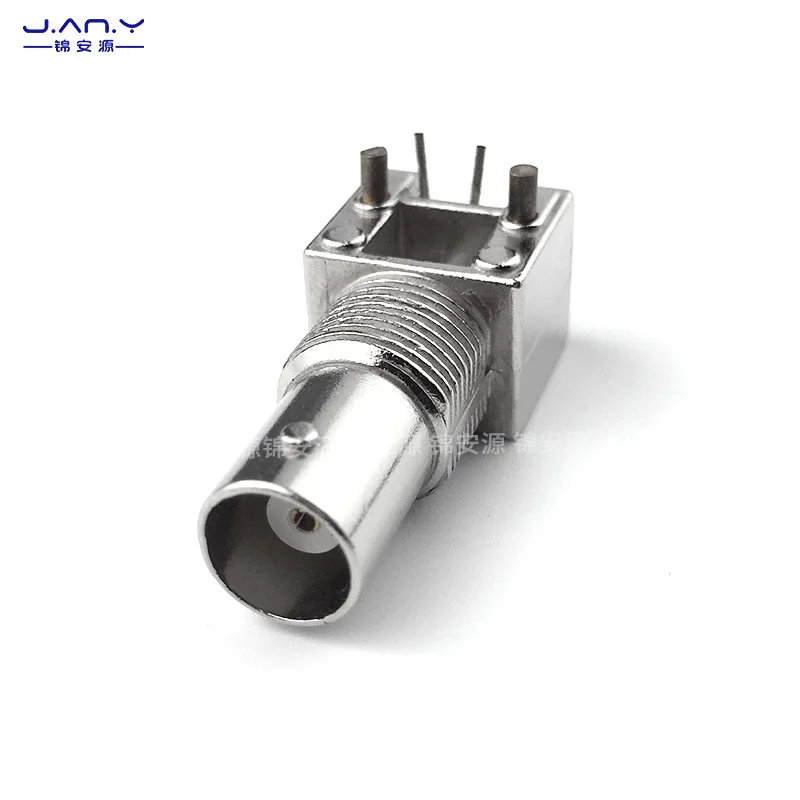 Puur Koper Bnc Coaxiale Vrouwelijke Basis Gelast Pcb Paneel Vast Gebogen Socket Q9 Hoofd Video Signaalconnector Horizontaal