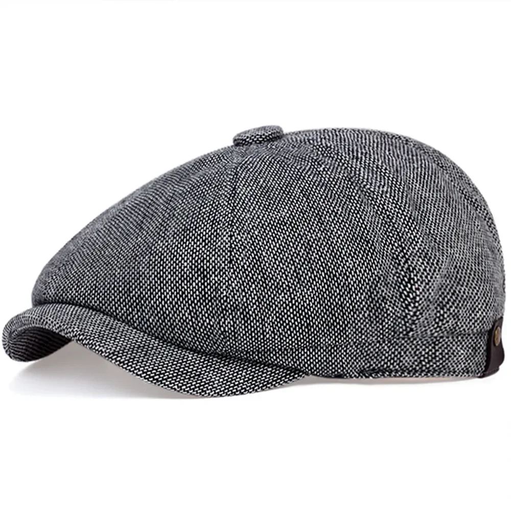 Retro Newsboy Caps für Herren, achteckige Hüte, britische Malerhüte, Herbst-Winter-Baskenmützen, Fischgrätmuster-Flatcaps, Hip-Hop-Baskenmützen, Gorras