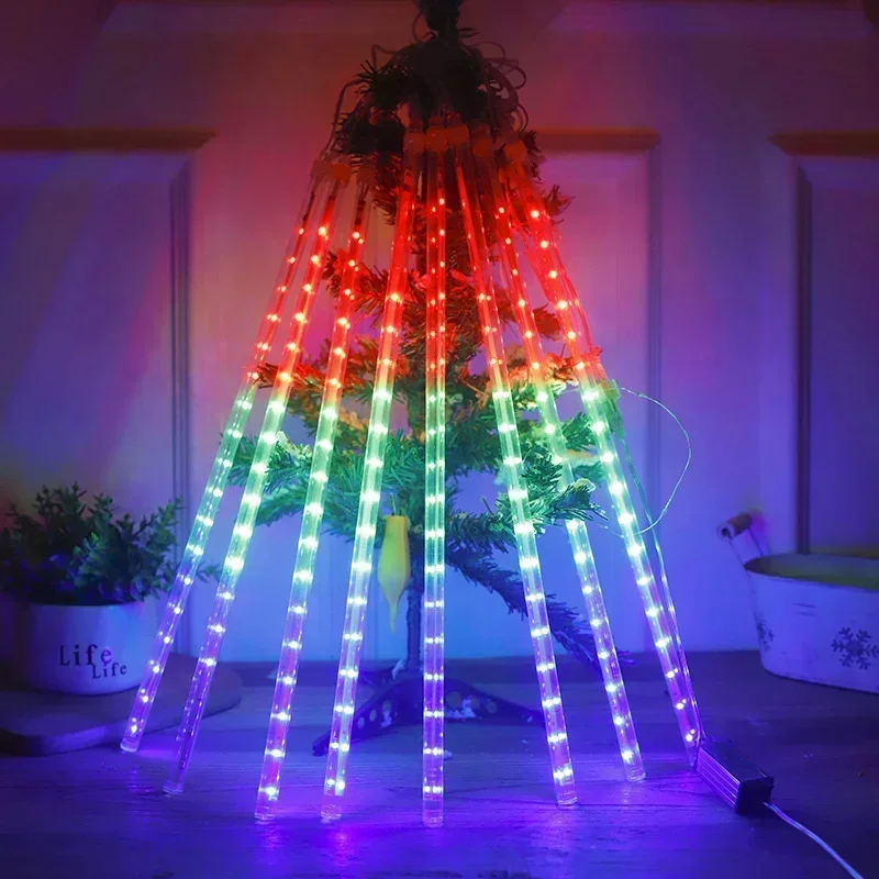 1/2/3/4 Set 30/50cm LED Meteorsc hauer Lichterketten Straßen girlanden Neujahr Weihnachts baums chmuck für Garten licht im Freien