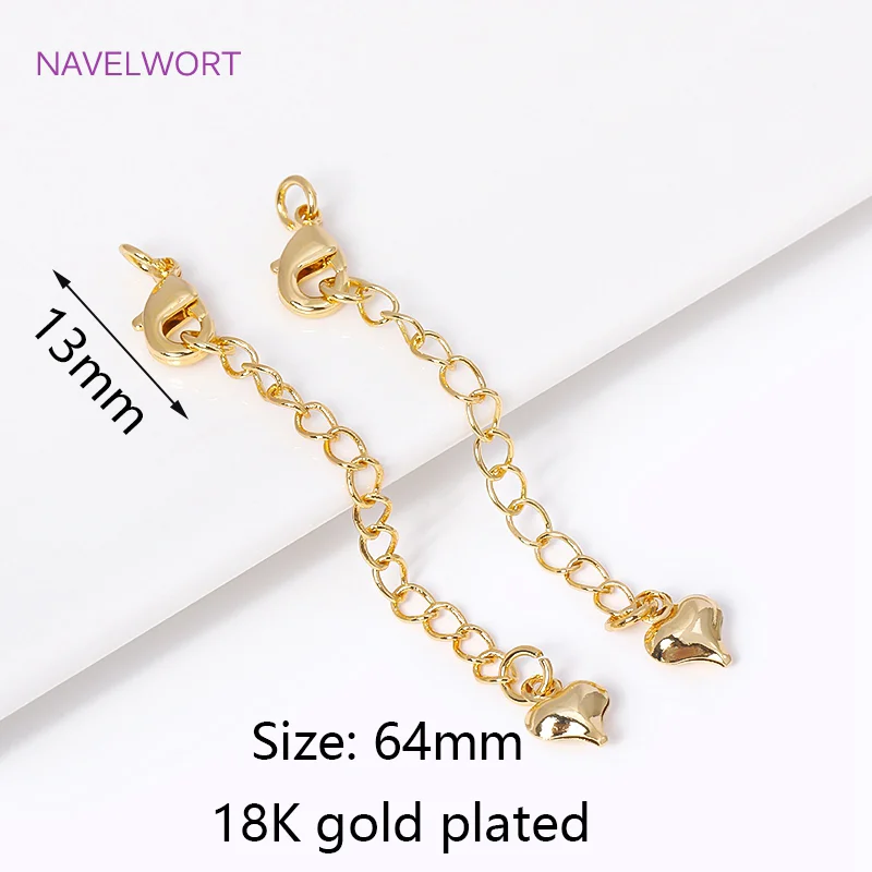 18 Karat vergoldet mit Karabinerverschlüssen, Endverlängerung, Schwanzkette, Verlängerungskette für Schmuckherstellung, DIY-Armband, Halskette – Detail 30