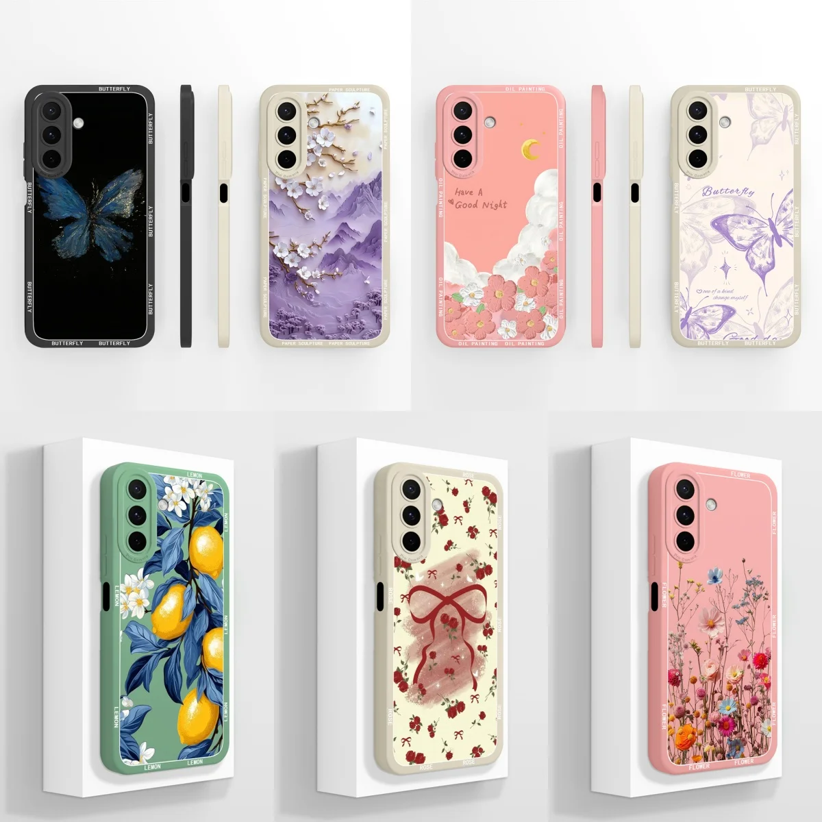 Case For Samsung Galaxy A27 5G Floral Print Red Bow Slim Camera Protection Shockproof Soft Silicone For Galaxy A 27 Back Cover