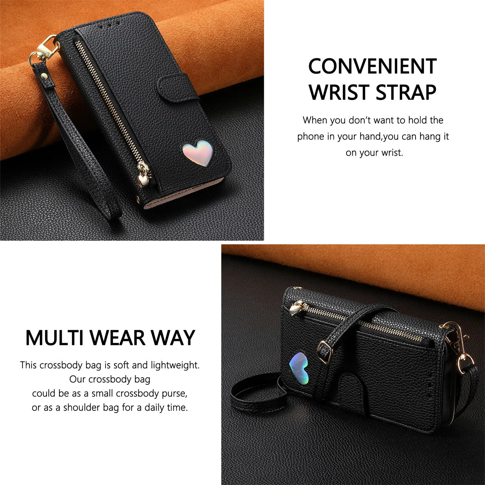PU Deri Fermuarlı Çapraz Askıl - Flip Leather Case incelemesi ve fiyatı