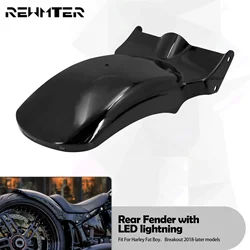 Motorcycle Rear Fender Mudguard Cover With LED Turn Signal Brake Light For Harley Softail Breakout Fat Boy FXDR 2018-2025 Black