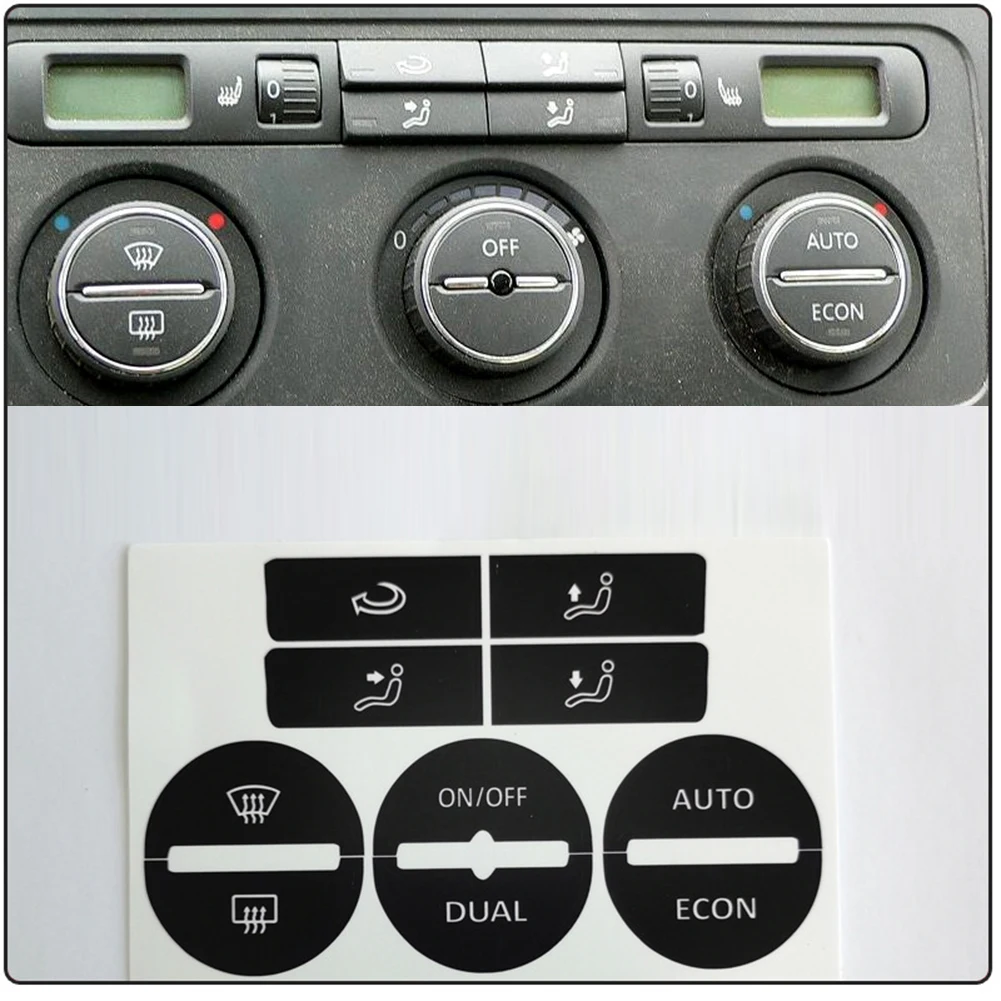 AC Window Climate Worn Peeling Buttons Repair Sticker For VW GOLF Mk5 PASSAT AC Control Button Decals Stickers Auto Accessories