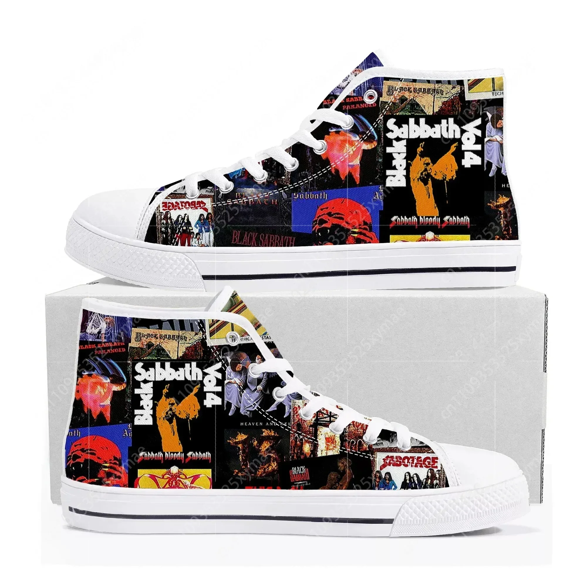 Black Heavy Metal Band Sabbath High Top High Quality Sneakers Men Women Teenager Canvas Sneaker Casual Couple Shoes