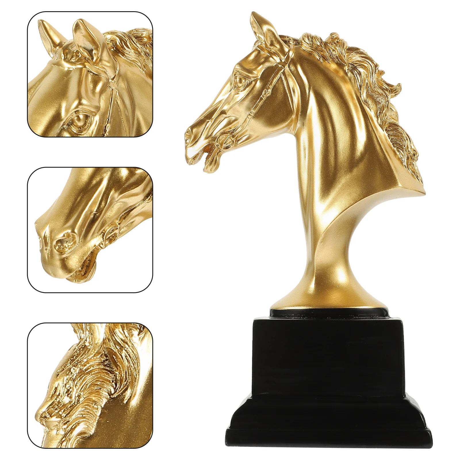 

Horse Head Resin Craft Retro Decorative Sculpture For Office Home Horse Head Statue Table Centerpiece Desktop Ornament
