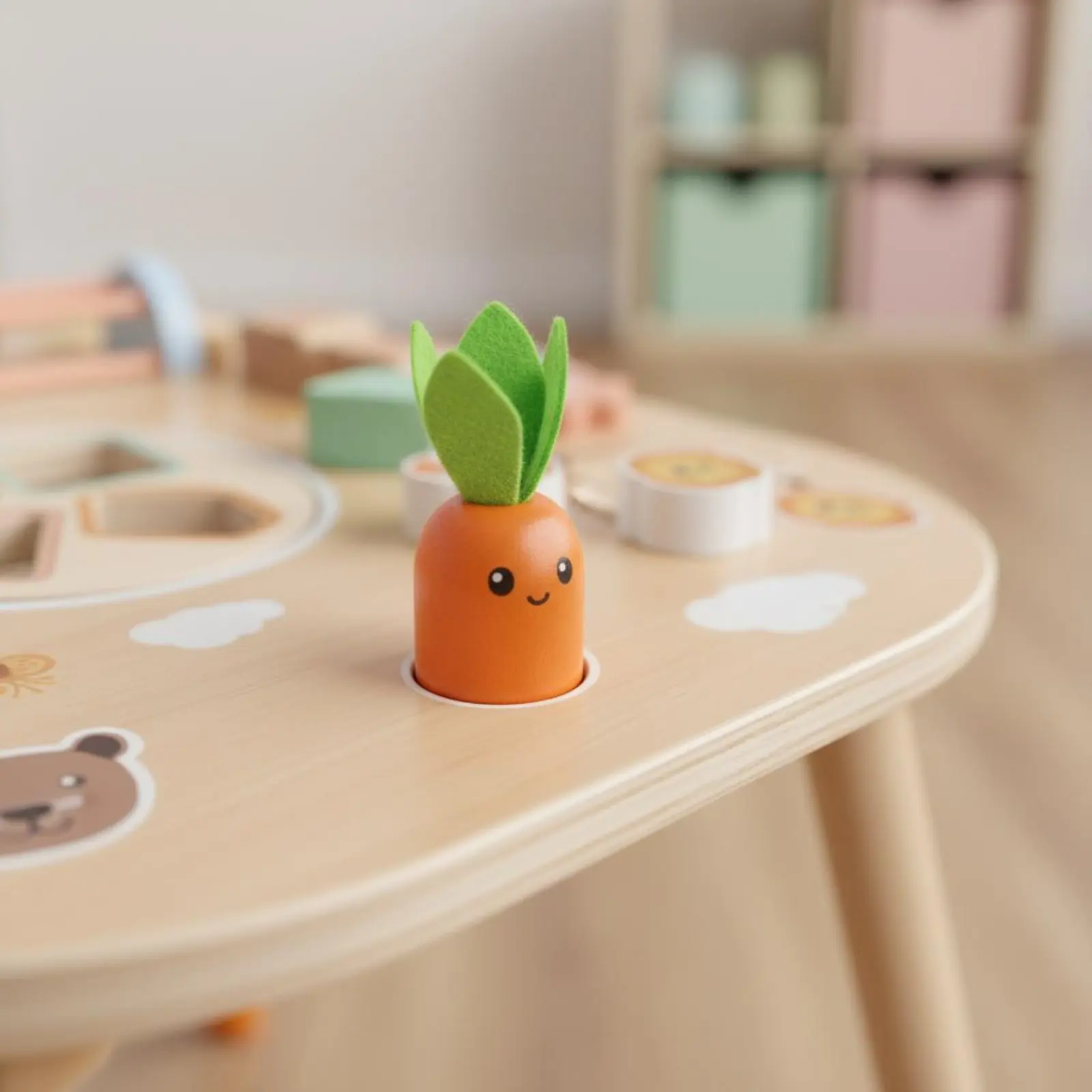 

Educational Busy Table Child-Safe Wood Child Busy Table Child Activity Center Rounded Corners Sturdy Construction for Infants