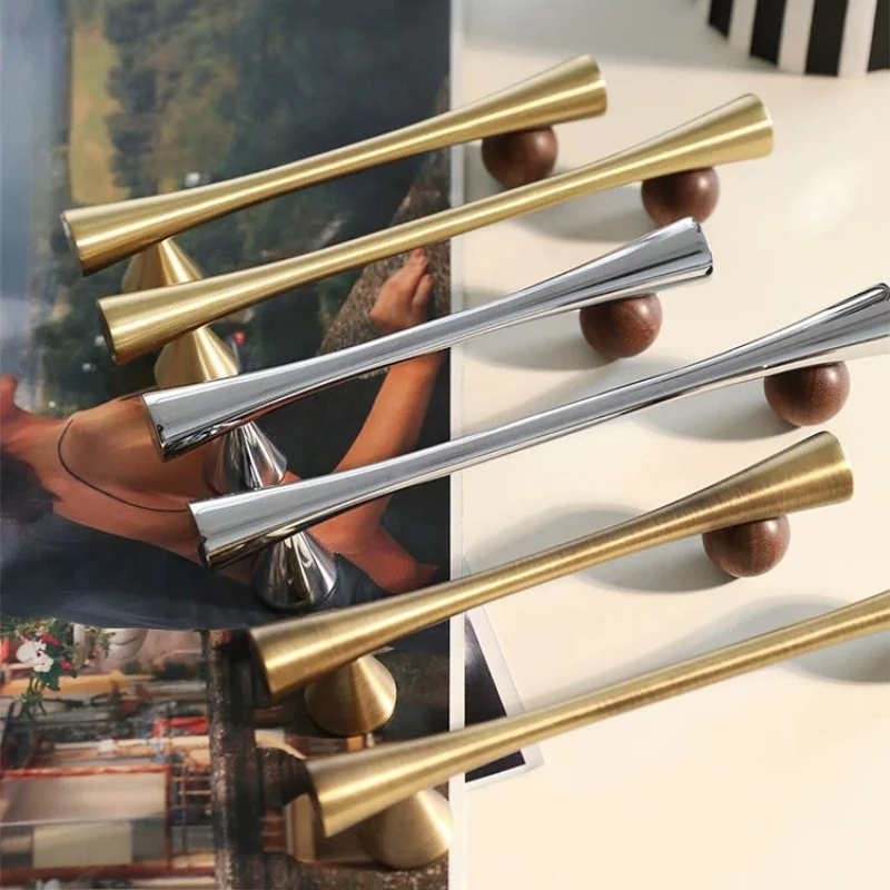 

Bronze Brass + Walnut Wood Shoe Cabinet Handle and Pulls Drawer Knobs T Bar Bedroom Kitchen Cupboard Hardware / Drawer Handles
