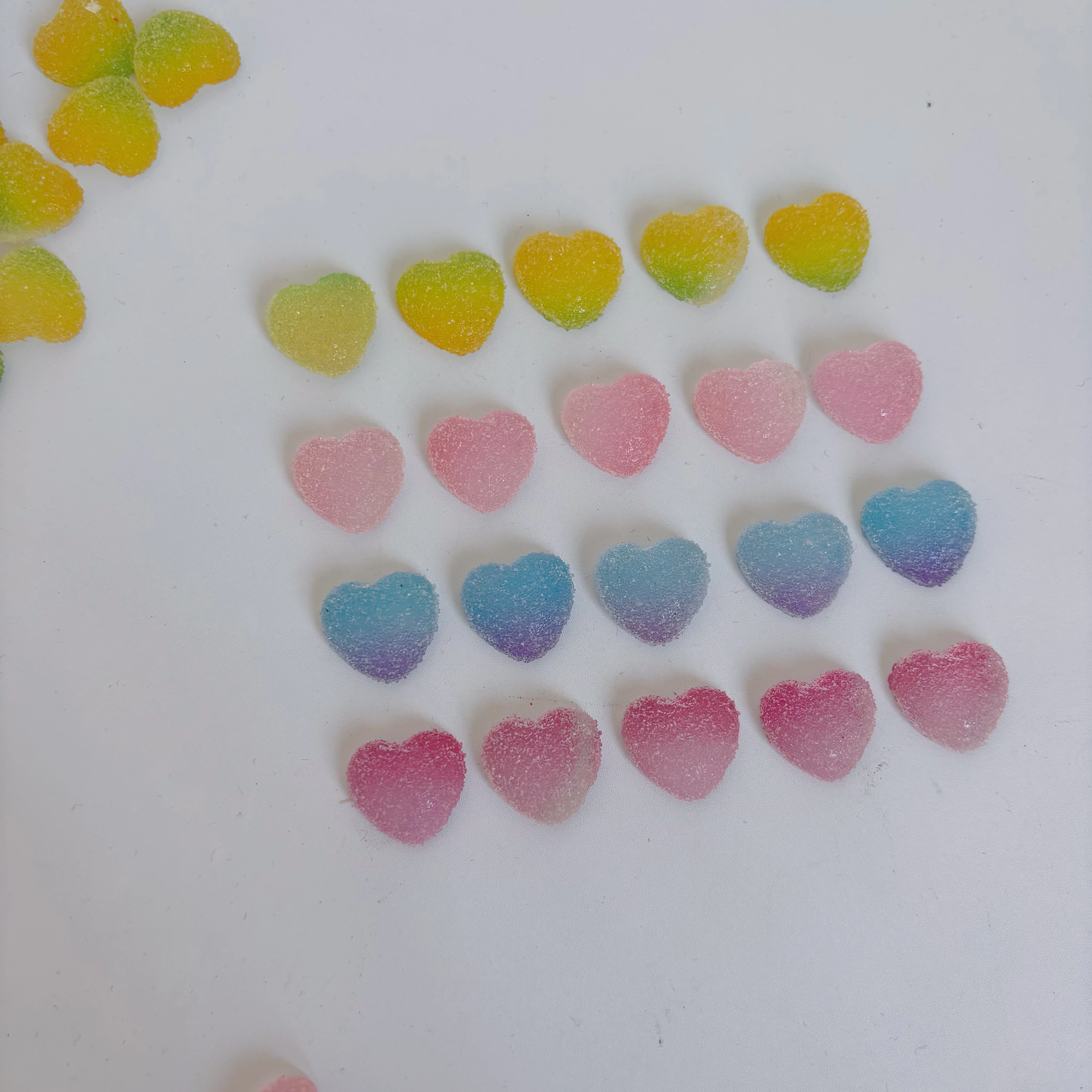 20/10 Frosted Cute Little Hearts in Multi-Color Gradient for DIY Handmade Decoration Accessories and Materials