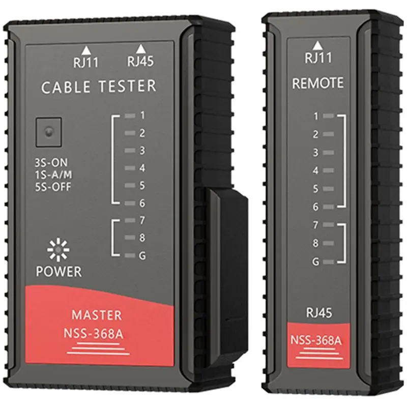 ALIM-RJ45 Network Cord Tester Cable Tester CAT5E CAT6 CAT7 Burn Battery Power 8P8C 6P8C Transmitter Receiver Lan Tester