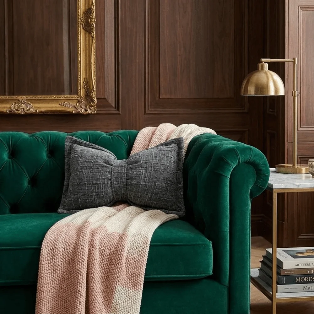 Bow Pressed Edge Pillow Cases Chenille Textured Decorative Sofa Cushion Covers Soft Breathable Throw Pillow Covers Sofa