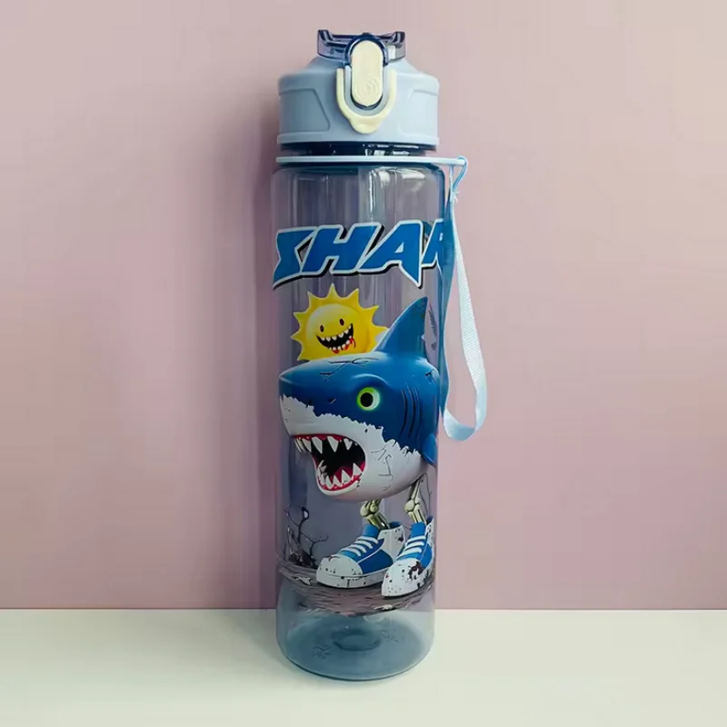 750 مللي الكرتون نمط كوب بلاستك زجاجة ماء المحمولة لطيف كوب بقشة الساخن بيع عالية المظهر الكرتون الأطفال كذاب