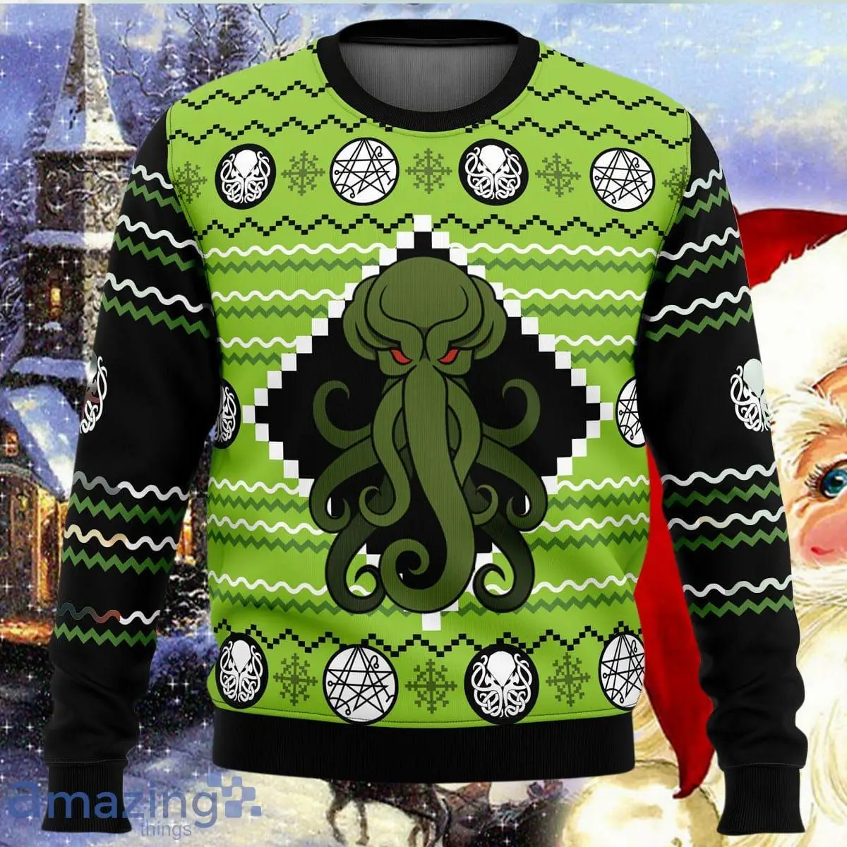 Cthulhu Christmas Gift Ugly Christmas Sweater 2024 Hot Selling Anime Top 3D Printed Merry Christmas Hoodie New Thickened Tops