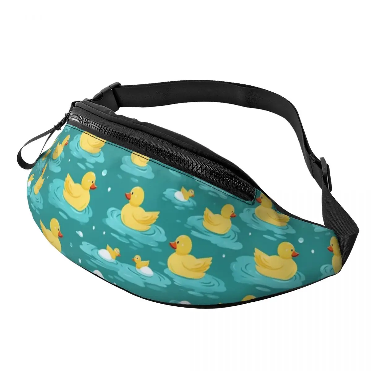 Casual Rubber Ducks Pattern Fanny Pack for Cycling Camping Men Women Cartoon Crossbody Waist Bag Phone Money Pouch