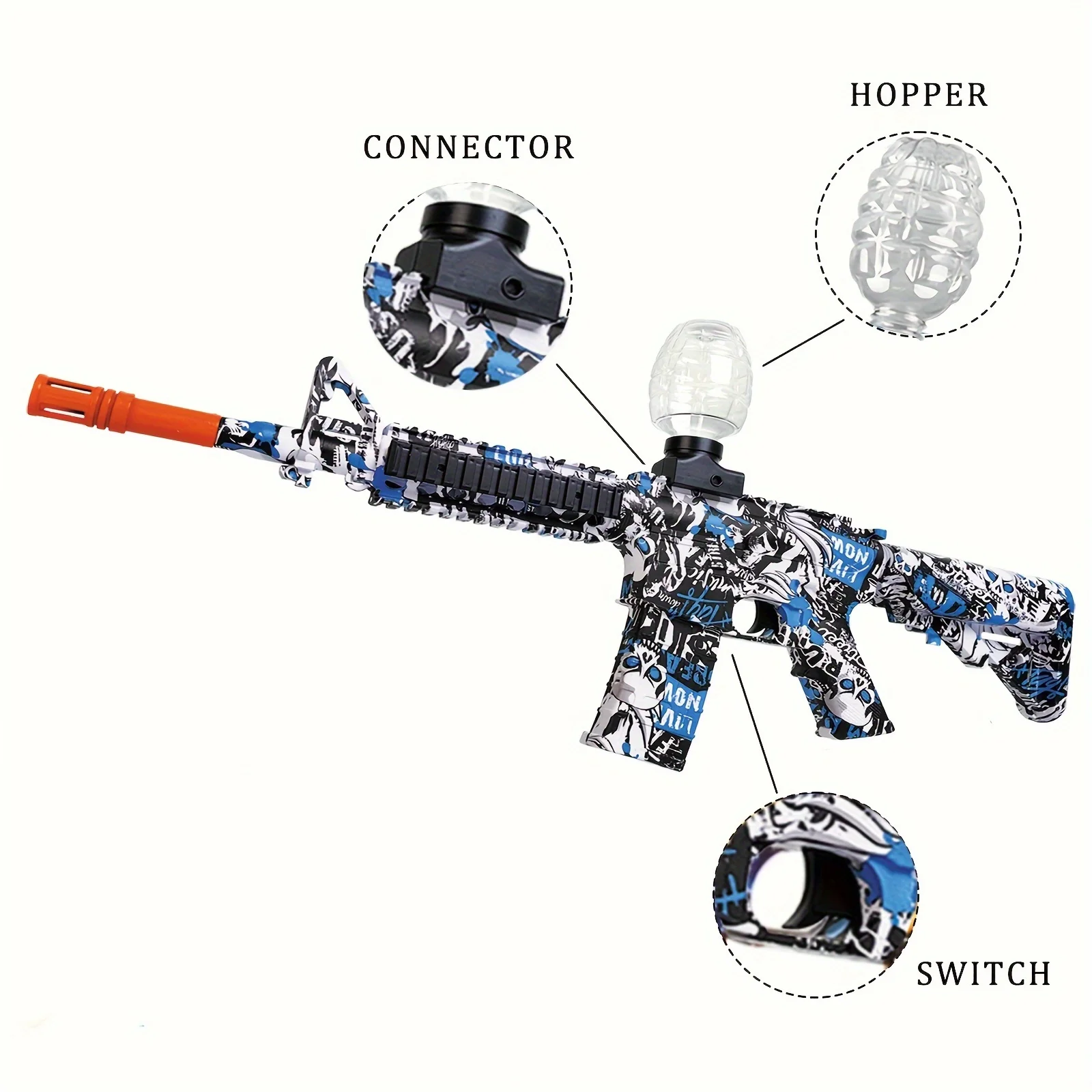 Blaster Electric, M4A1 Blaster, pistola de bolas Splatter completamente automática para regalo de juego de tiro al aire libre de verano (sin bala)