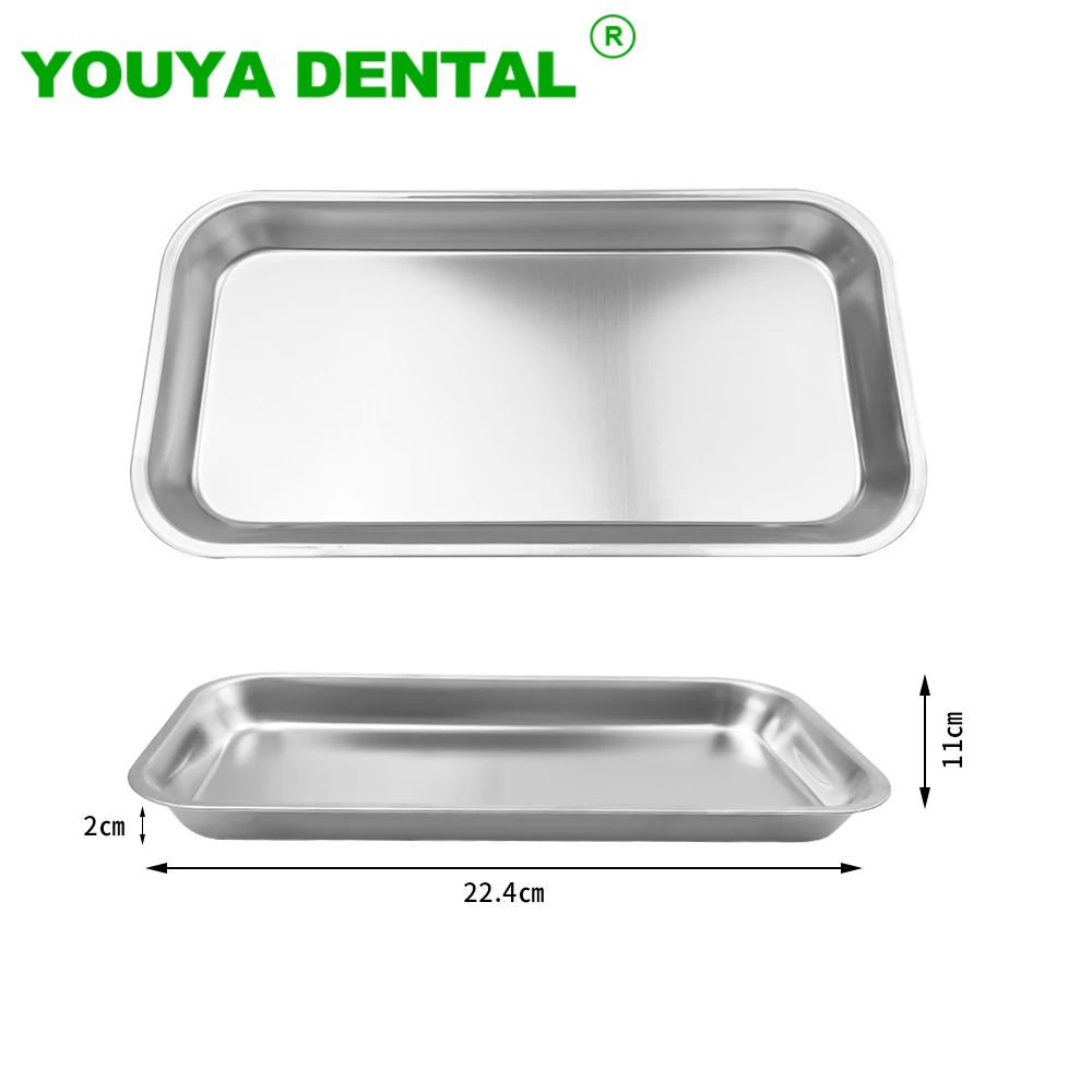 

Stainless Steel Dental Surgical Medical Tray Rectangular Disinfection Plate Dentistry Lab Instrument Tray Metal Placement Box