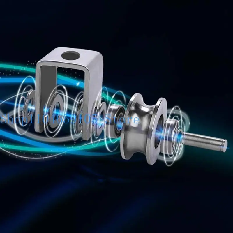 652F Durable Pulley Smooth Rolling U Wheel Pulley 54mm Installation Height