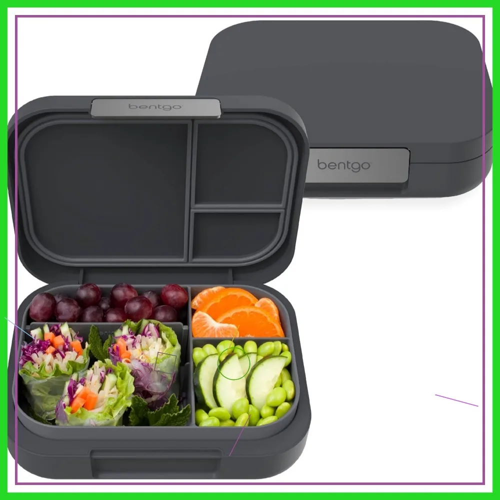 

Leak-Proof Bento Lunch Box for Adults & Teens, 5.5 Cup Capacity, Dishwasher Safe, Reusable and BPA-Free in Dark Gray