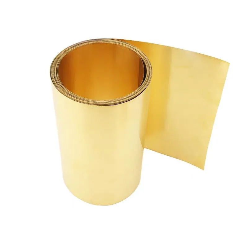 0.01-0.6mm Thick H62 Brass Foil, Brass Skin, Brass Metal Foil Plate Width 10-400mm