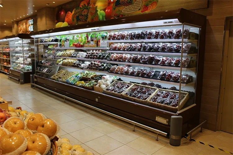 Refrigerating Air Curtain Cabinet The Air Curtain Cabinet Supermarket Multideck Open Top Display Chiller