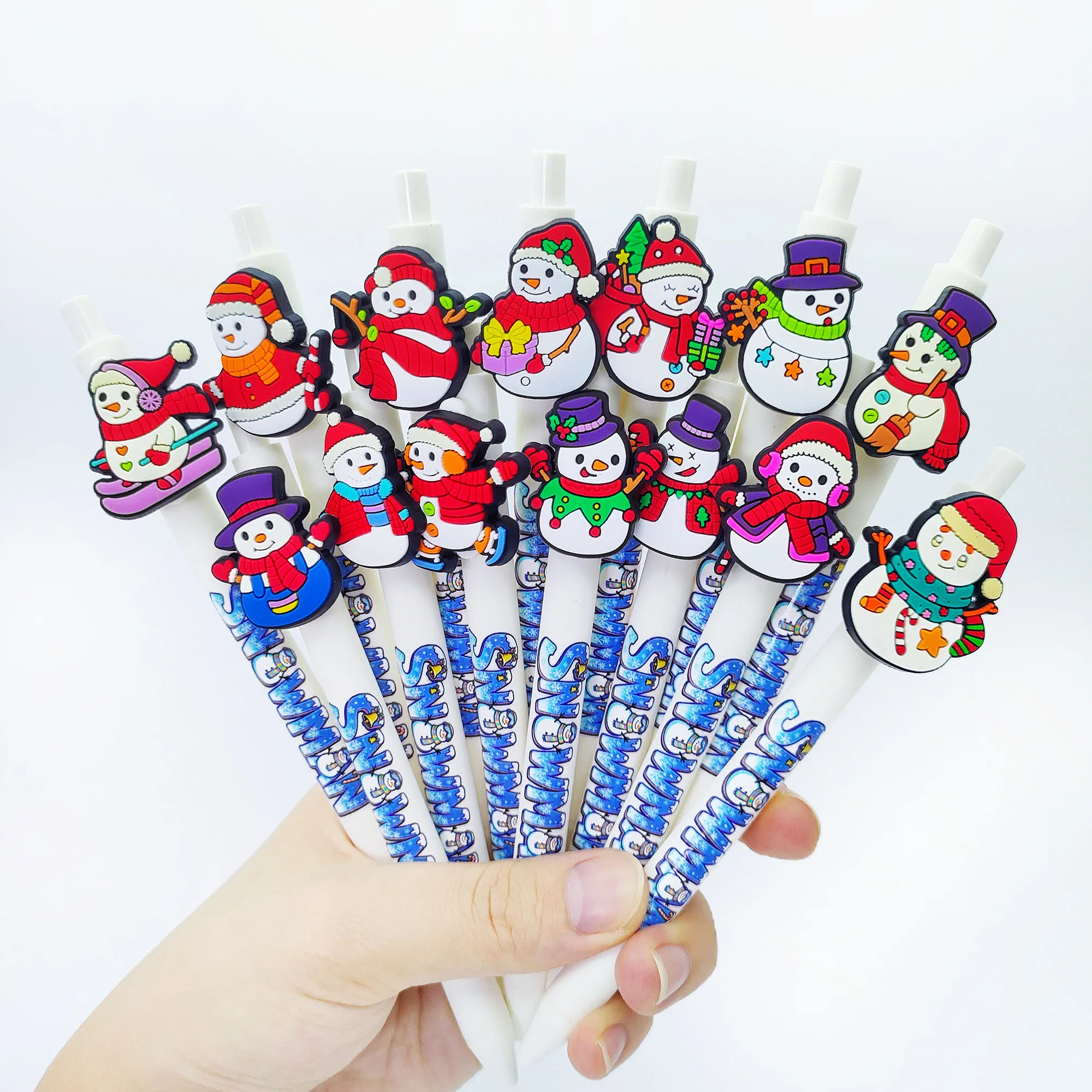 

11 шт./22 шт. шариковая ручка на рождественскую тематику, выдвижная шариковая ручка, ежедневные канцелярские товары для офиса, праздничные подарочные канцелярские принадлежности.