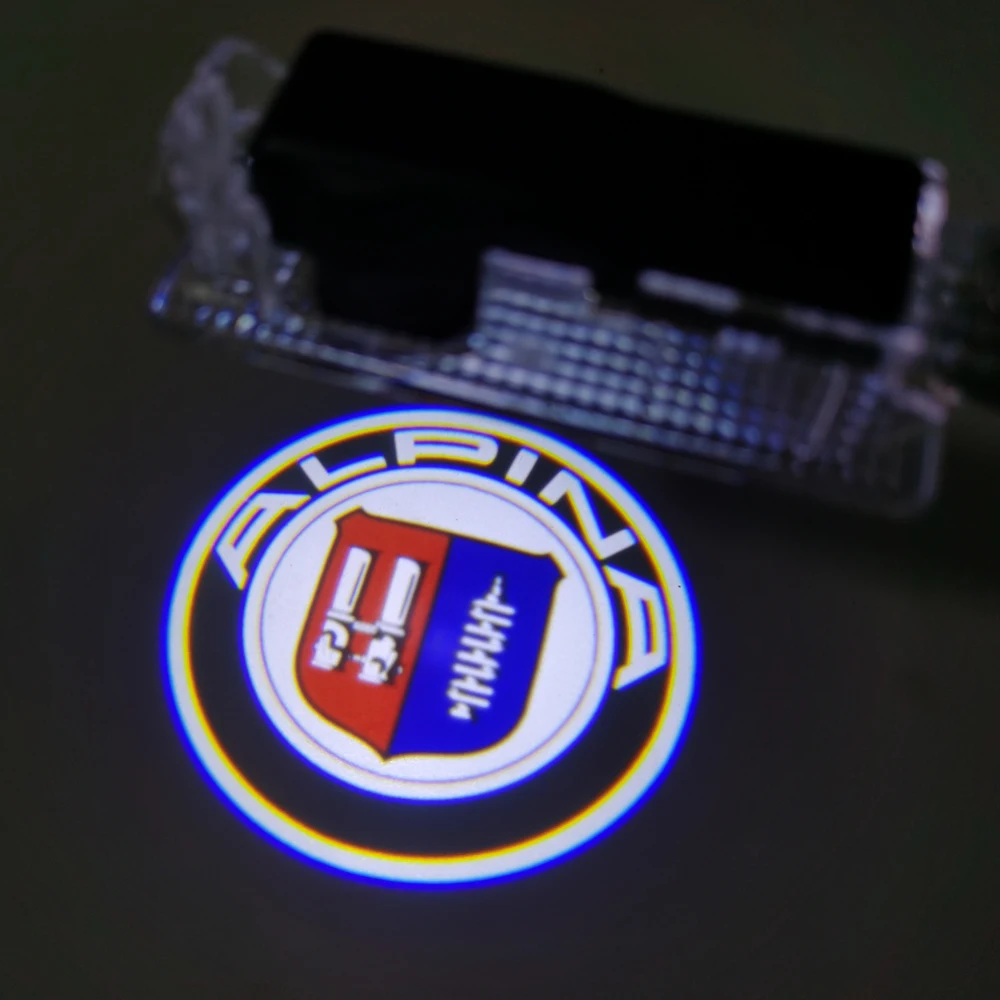 2pcs ALPINA Emblem Shadow Light ALPINA Door Light  LED Courtesy Lamp For E92 E90 F82 E60 F80 F36 X5 X3 E46 M2 M3 M4 M5 M6 M8 E70