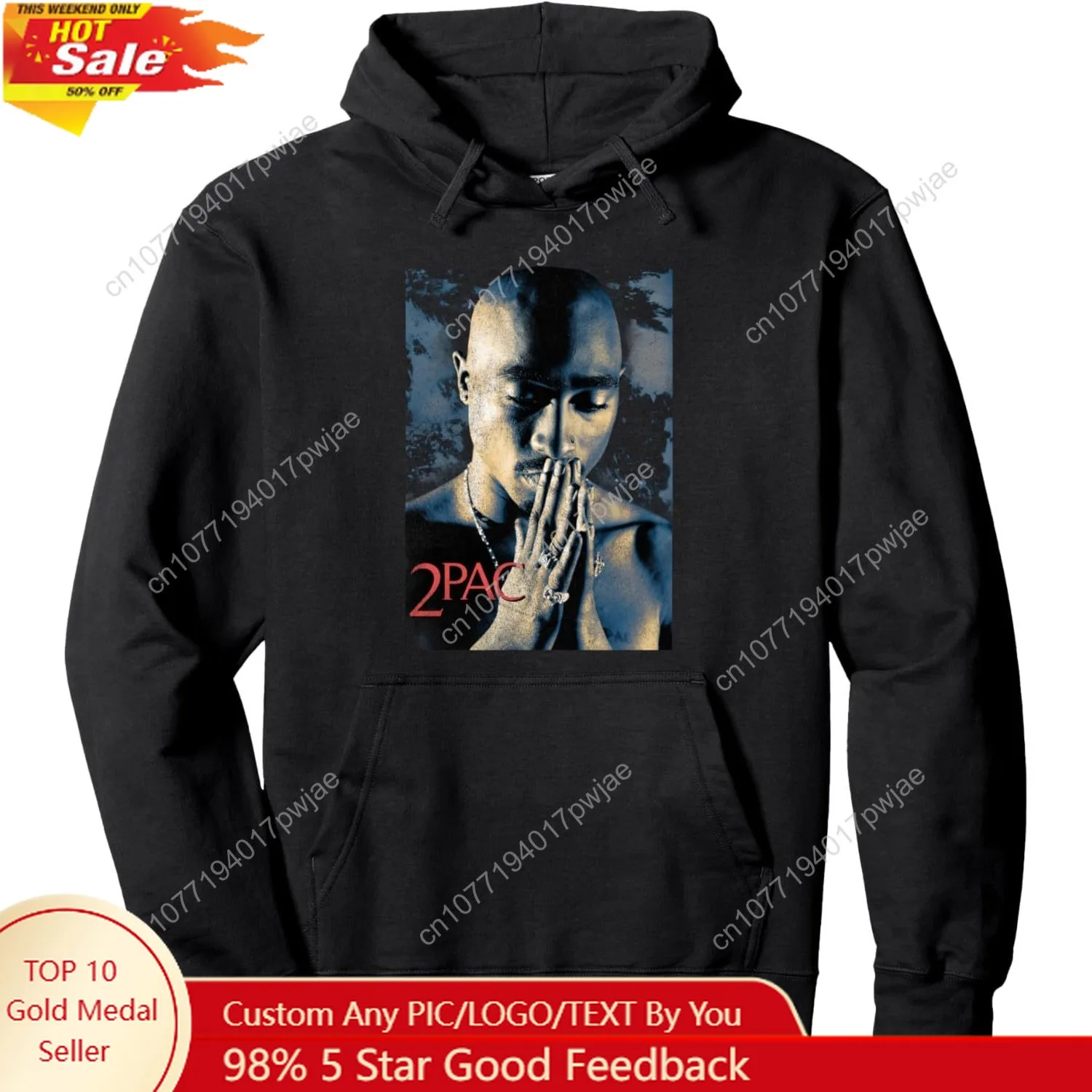 

2PAC Tupac Grunge Praying Pullover Hoodie