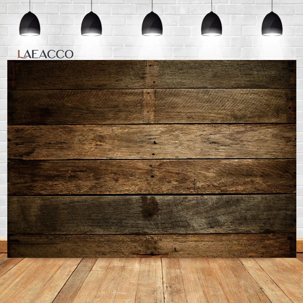 Laeacco Brown Rustic Wooden Board Photo Background Wood Floor Plank Room Interior Decor Kids Adult Portrait Photography Backdrop