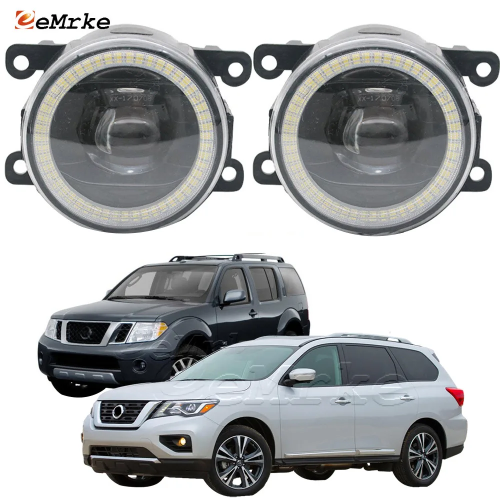 

Led Fog Lights for Nissan Pathfinder R51 2005-2012 R52 2017 2018 2019 2020 Angel Eyes Halo Daytime Running Lights with Lens