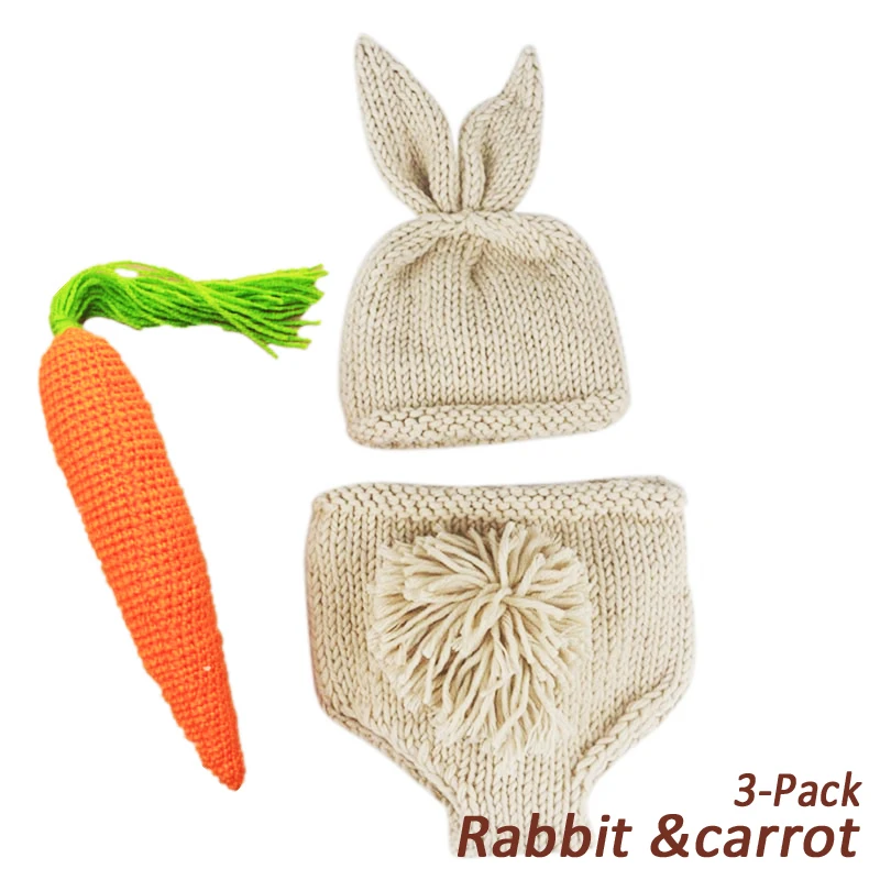 للجنسين 0-3 متر ملابس الطفل التصوير الدعائم اكسسوارات للبنين بنات الوليد محبوك يدويا 3-حزمة ميني ازياء لحديثي الولادة #4