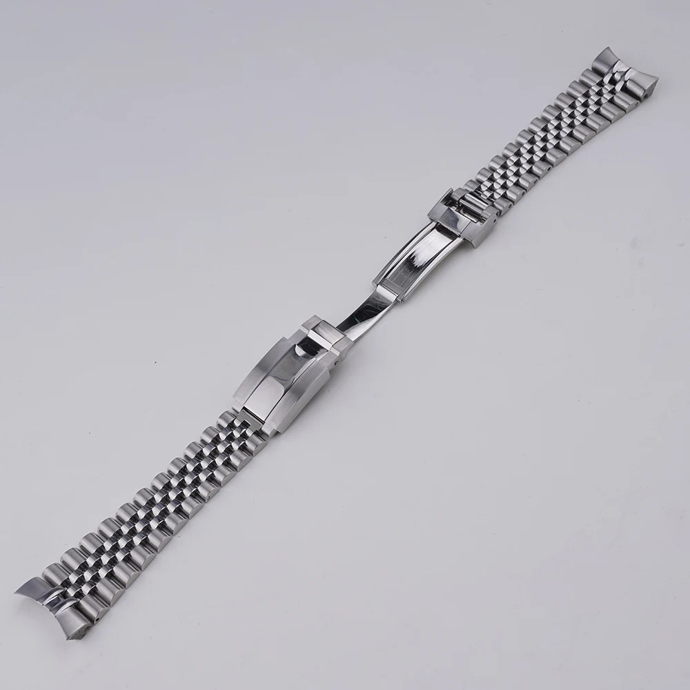 Carlywet 22mm Jubilee Watch Band For Casio MDV-106 MDV-106A MDV-106B MDV106G MDV107 316L Silver Solid Link End Strap Bracelet