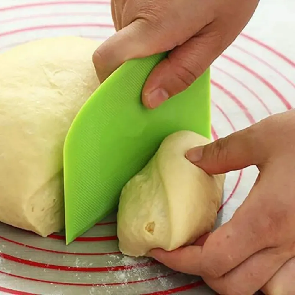 Juego de 3 Espátulas para Masa con Borde Liso, Cortador de Masa de Plástico Apto para Alimentos, Espátulas Multiusos para Pan, Pastel, Crema, Fondant, Utensilios de Cocina