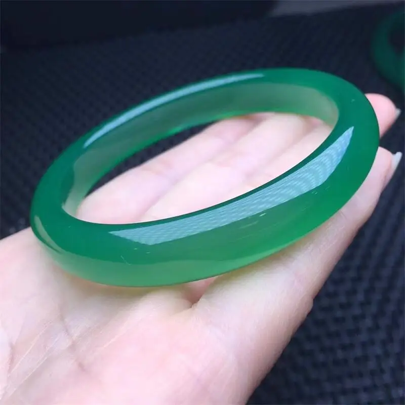 Natural Green Agate Bangle Wholesale Design Stretch Polychrome Handmade Beads Healing Women Jewelry Gift 1pcs 54-60MM