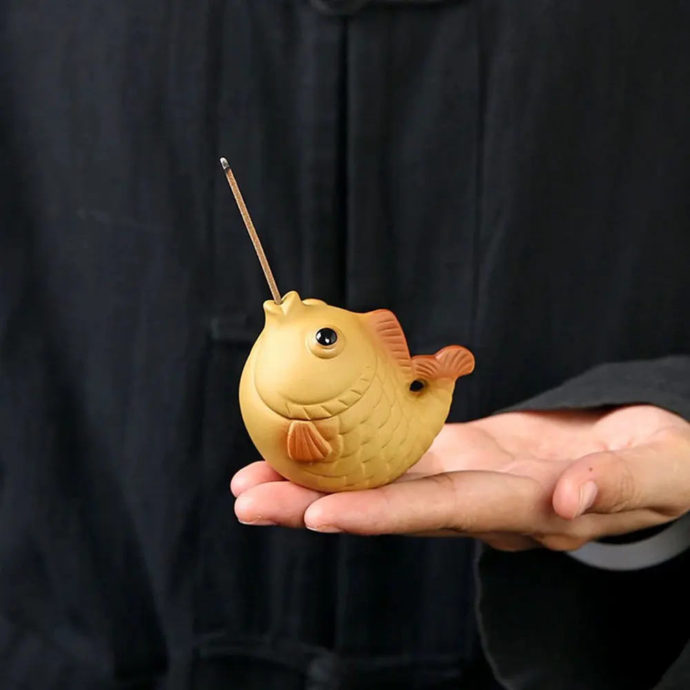 

Lucky Fish Figurine Silicone Mold Plaster Cement Epoxy Resin DIY Incense Holder Home Desk Tea Pet Ornament