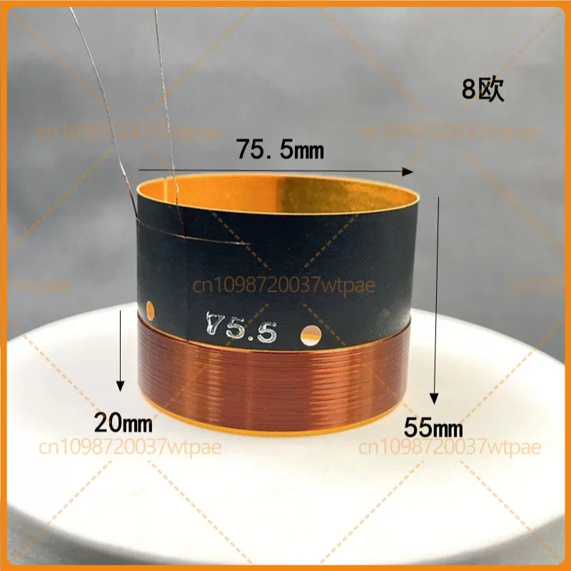 For 75.5mm High Power Fiberglass Outer Wound Voice Coil Round Wire For 12/15 Inch Speaker Replacement Parts