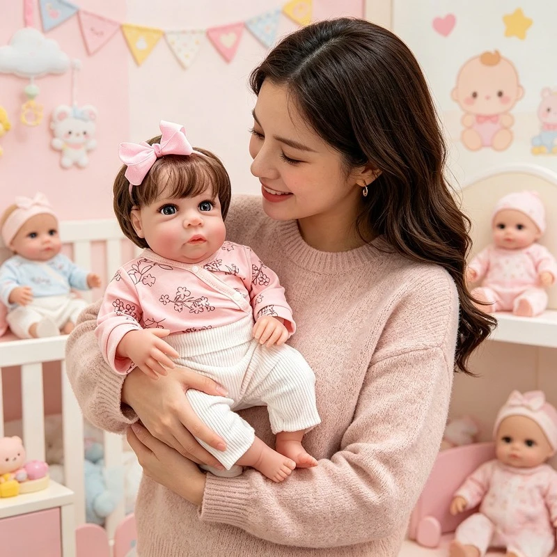 

Реалистичная кукла с голубыми глазами, 48 см, с мягким тканевым телом, высококачественная маленькая кукла