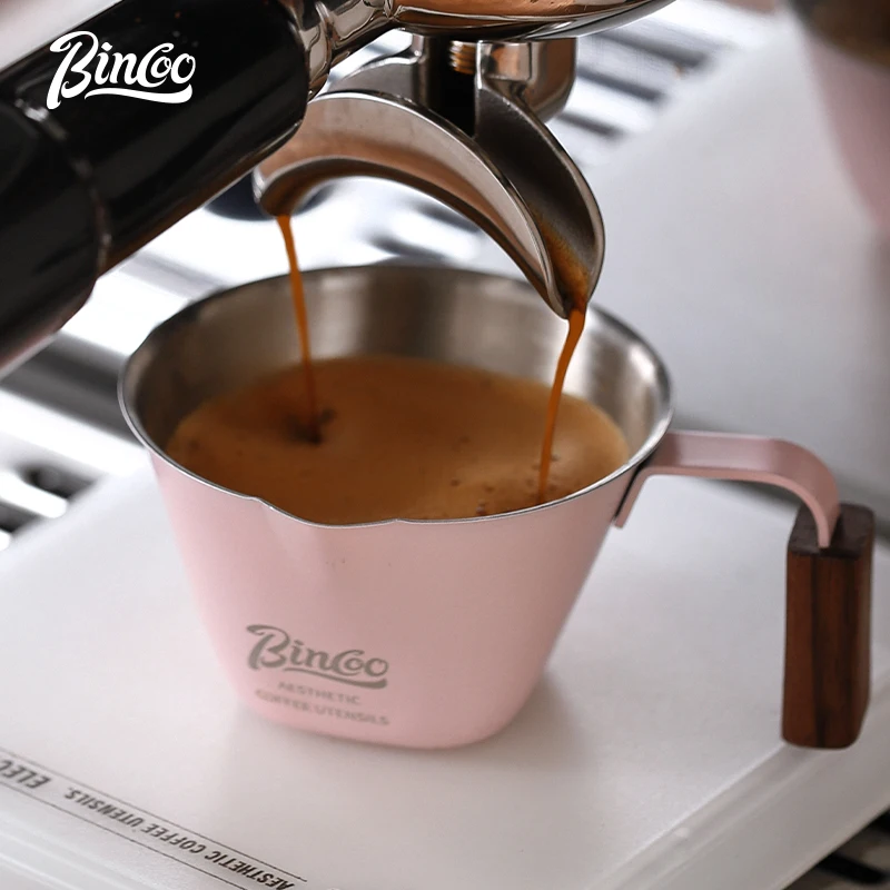 

Bincoo Coffee Extraction Cup Stainless Steel Measuring Cup Concentrated Liquid Cup Espresso Machine Ounce Cup 100ml Milk Cup